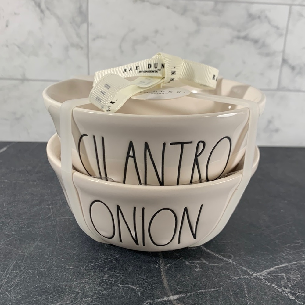 NWT Rae Dunn CILANTRO ONION bowls ceramic